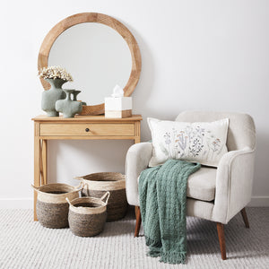 Claire Mirror Round 80cm Natural