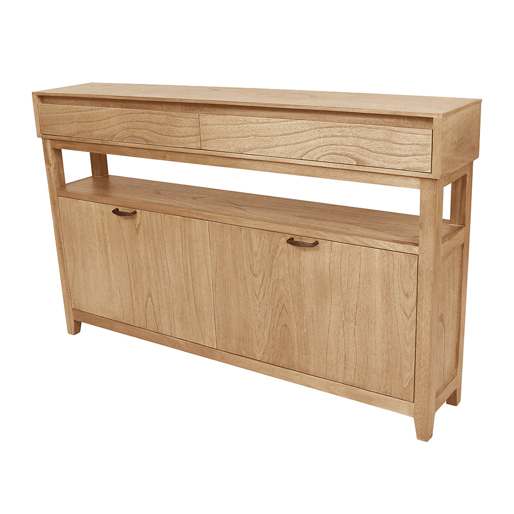 Clark Shoe Rack with Double Drawer Oak