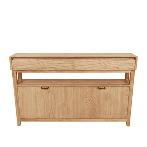 Clark Shoe Rack with Double Drawer Oak