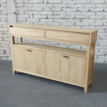 Load image into Gallery viewer, Clark Shoe Rack with Double Drawer Oak; ETA Mid May
