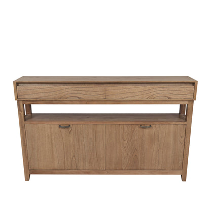 Clark Shoe Rack with Double Drawer Walnut