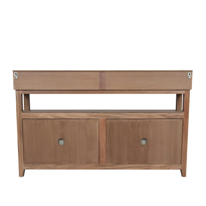Clark Shoe Rack with Double Drawer Walnut
