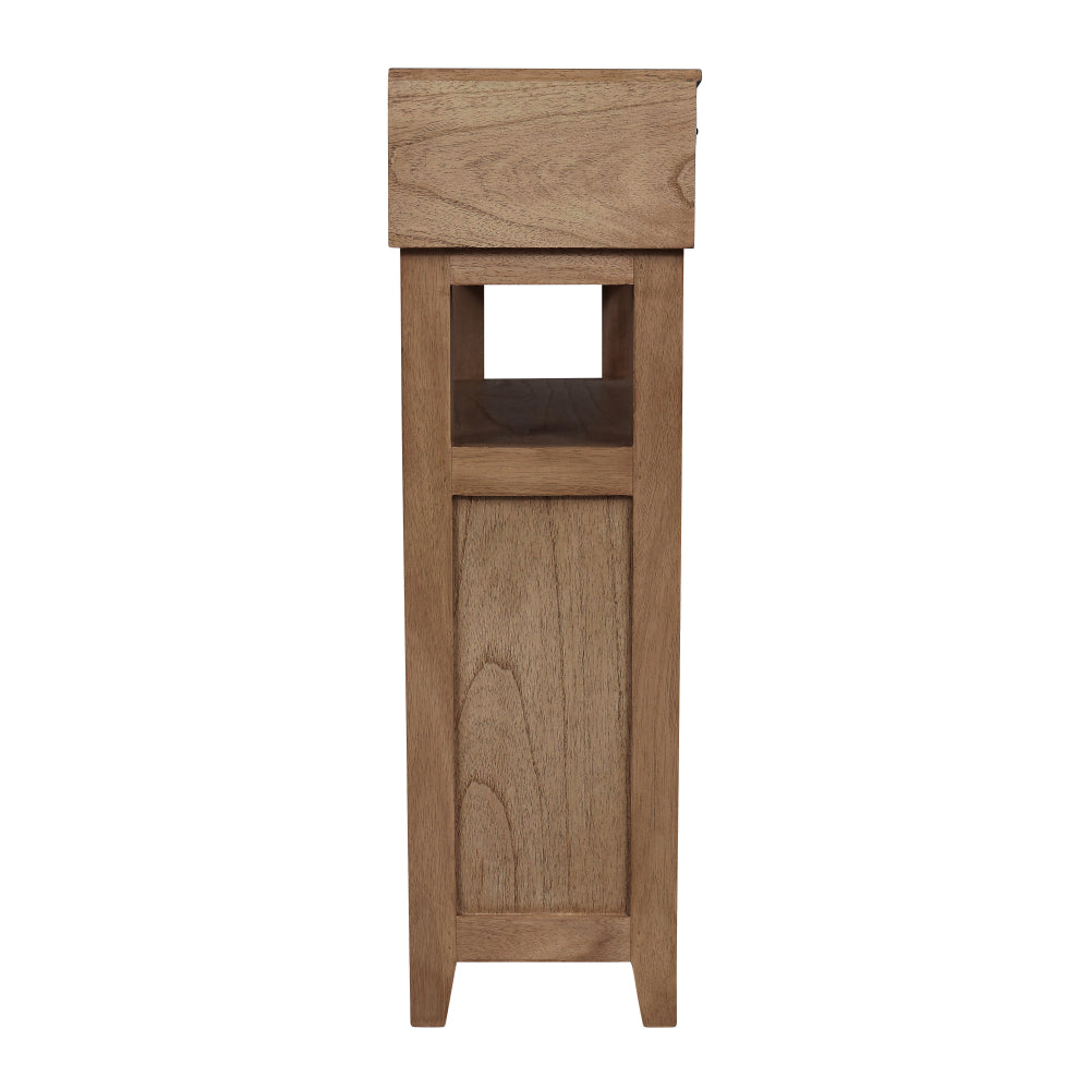 Clark Shoe Rack with Double Drawer Walnut
