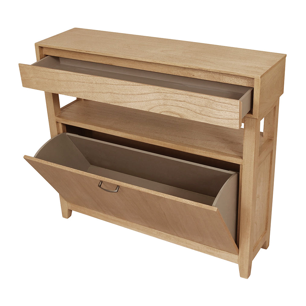 Clark Shoe Rack with Drawer Oak