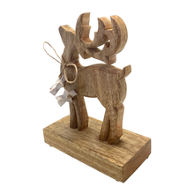 Load image into Gallery viewer, Comet Wooden Christmas Reindeer with Foil Small 16x8x22cm
