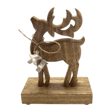Load image into Gallery viewer, Comet Wooden Christmas Reindeer with Foil Small 15.5x7.5x21cm
