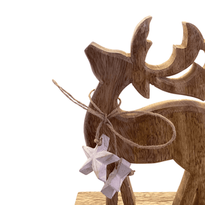 Comet Wooden Christmas Reindeer with Foil Small 15.5x7.5x21cm