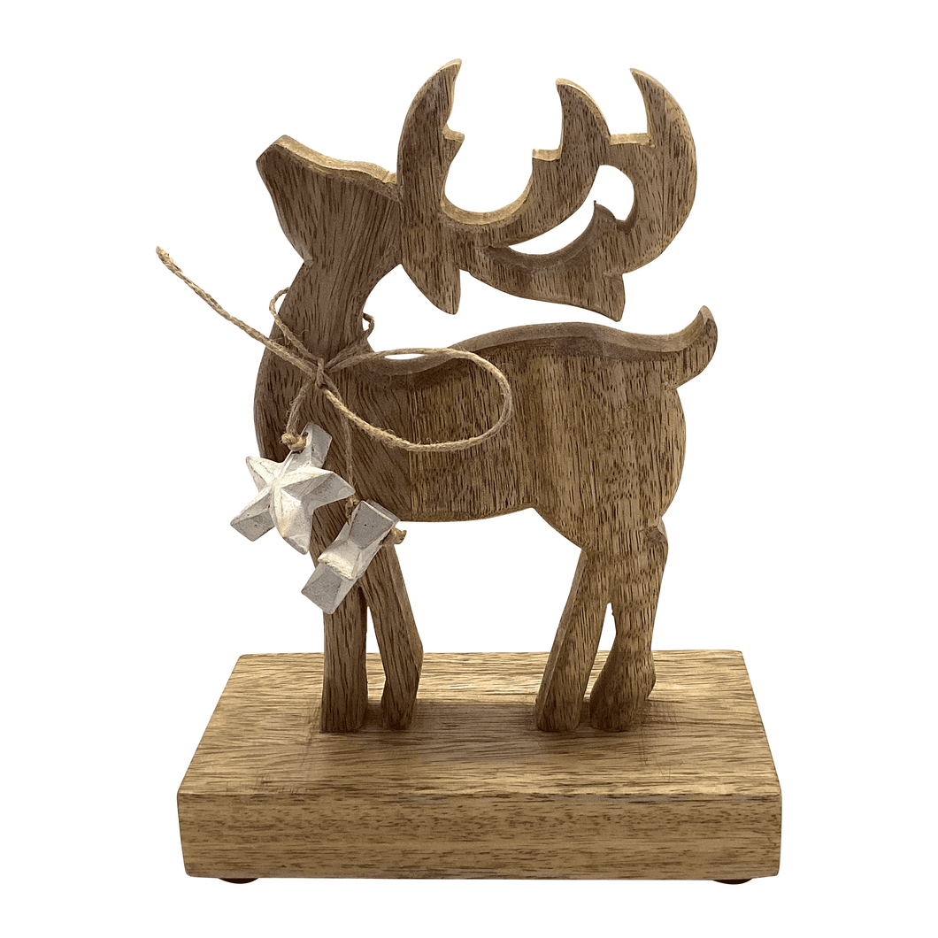 Comet Wooden Christmas Reindeer with Foil Small 15.5x7.5x21cm