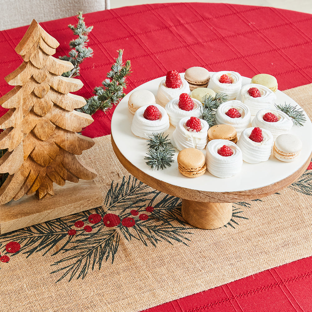 Corinne Cake Stand 30x12x30cm White & Natural