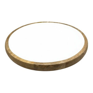 Corinne Circular Tray 35x35x3cm White & Natural; ETA Early October