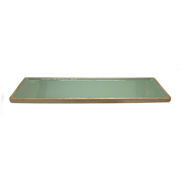 Corinne Rectangle Tray Large 60x18x2.5cm Green & Natural; ETA Early October
