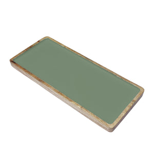 Corinne Rectangle Tray Small 40x18x2.5cm Green & Natural; ETA Early October