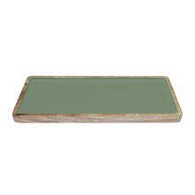 Load image into Gallery viewer, Corinne Rectangle Tray Small 40x18x2.5cm Green &amp; Natural; ETA Early October
