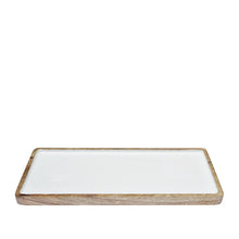 Load image into Gallery viewer, Corinne Rectangle Tray Small 40x18x2.5cm White &amp; Natural; ETA Early January
