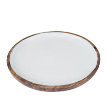 Load image into Gallery viewer, Corinne Round Serving Tray Small 26x26x2cm White &amp; Natural
