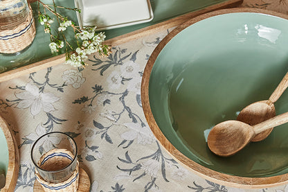 Corinne Salad Bowl 40x40x10cm Green & Natural