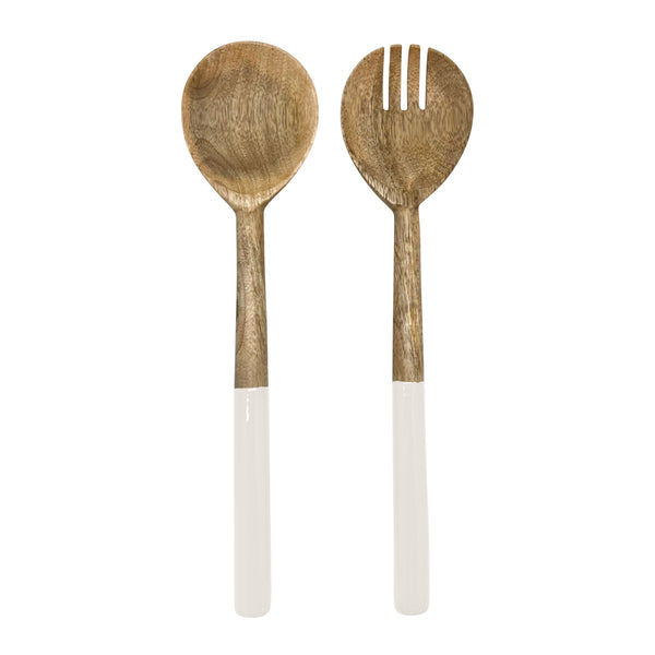 Corinne Salad Servers 30x7x3cm White & Natural; ETA Early October