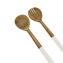 Load image into Gallery viewer, Corinne Salad Servers 30x7x3cm White &amp; Natural
