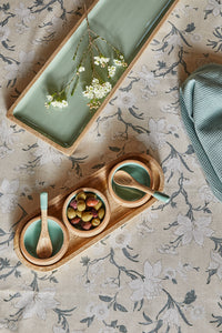 Corinne Rectangle Tray Large 60x18x2.5cm Green & Natural; ETA Early October