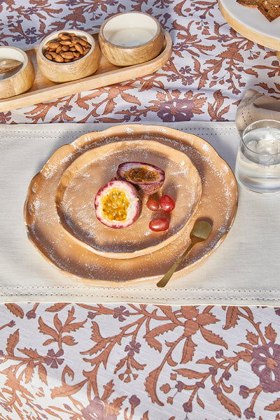 Corinne Serving Tray with Dip Bowls and Spoons 35.5x13x5cm White & Natural; ETA Early January