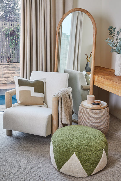 Creston Wood Armchair 78x92x82cm Ivory