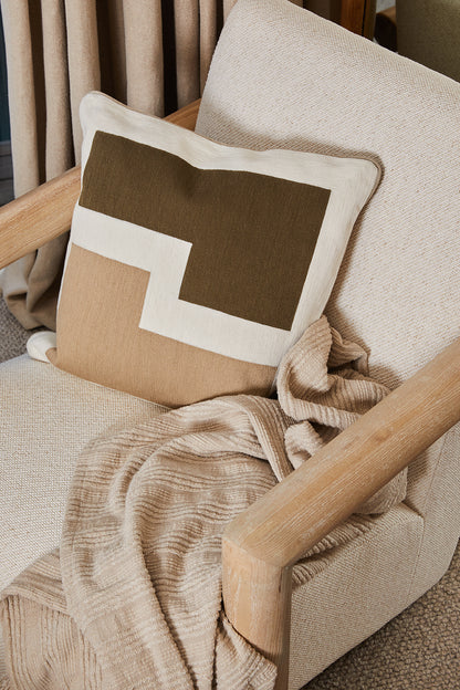 Creston Wood Armchair 78x92x82cm Ivory