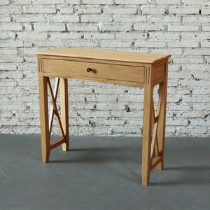 Devon 1 Drawer Console Table 80x30x75cm Oak