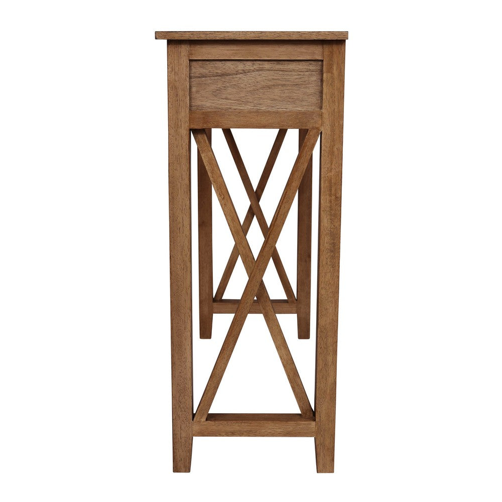 Devon 1 Drawer Console Table 80x30x75cm Walnut