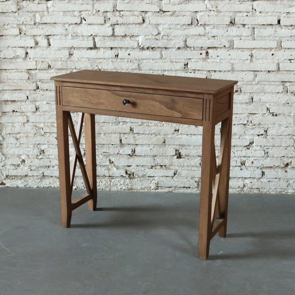 Devon 1 Drawer Console Table 80x30x75cm Walnut