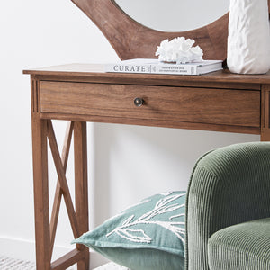 Devon 1 Drawer Console Table 80x30x75cm Walnut