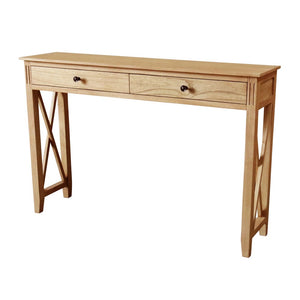 Devon 2 Drawer Console Table 120x30x80cm Oak; ETA Mid July