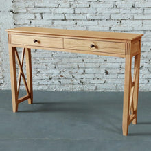 Load image into Gallery viewer, Devon 2 Drawer Console Table 120x30x80cm Oak
