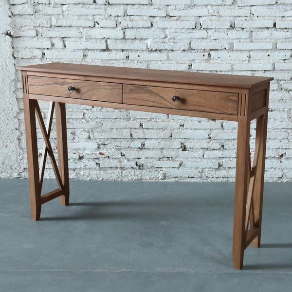 Devon 2 Drawer Console Table 120x30x80cm Walnut