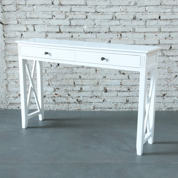 Devon 2 Drawer Console Table 120x30x80cm White