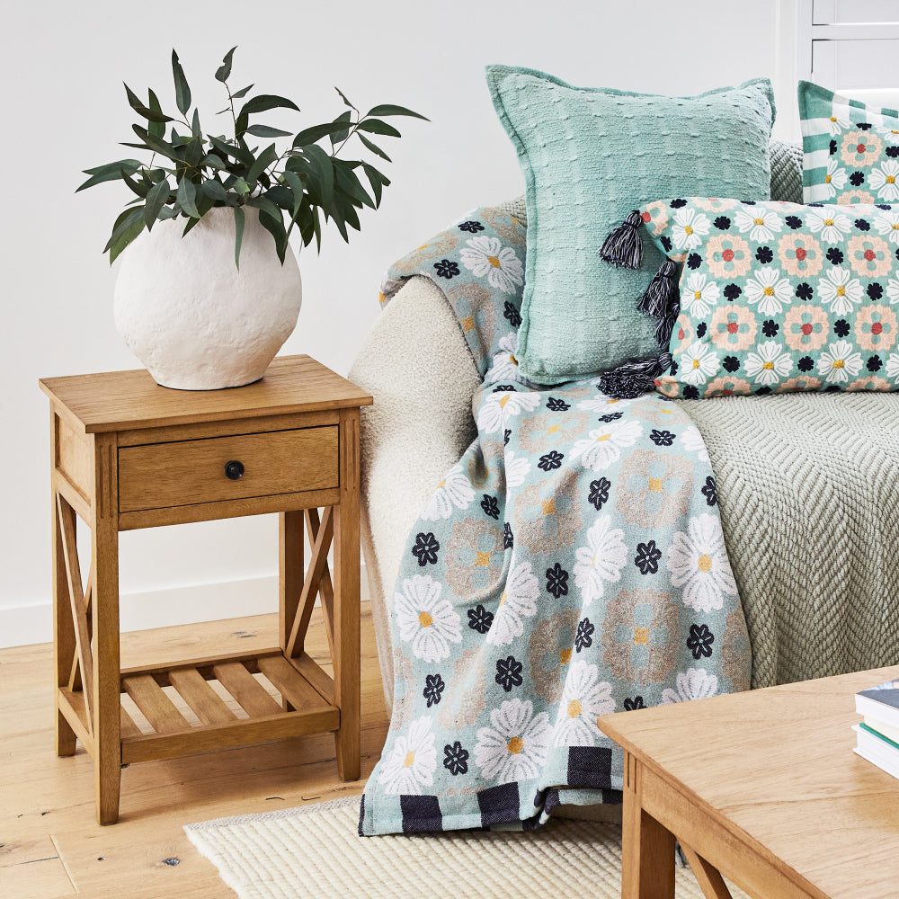 Devon Bedside Table 40x30x55cm Oak