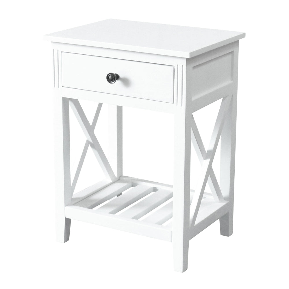 Devon Bedside Table 40x30x55cm White