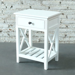 Devon Bedside Table 40x30x55cm White