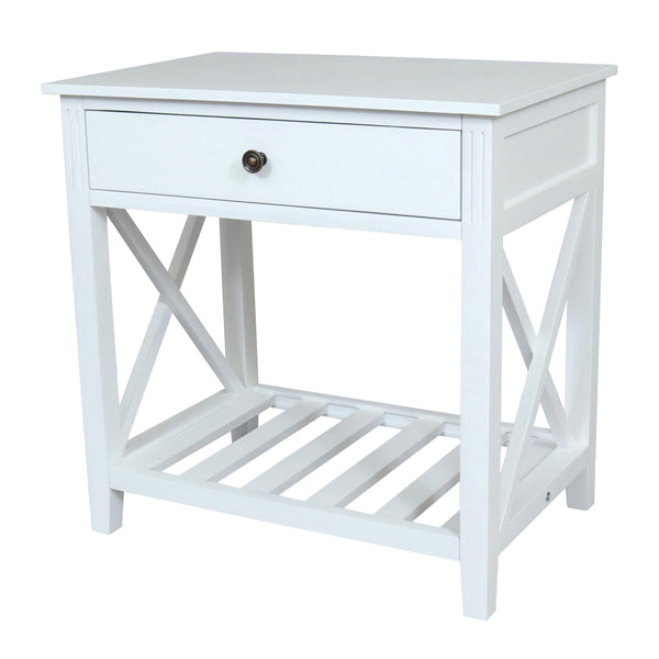 Devon Side/Bedside Table 60x40x60cm White; ETA Mid July