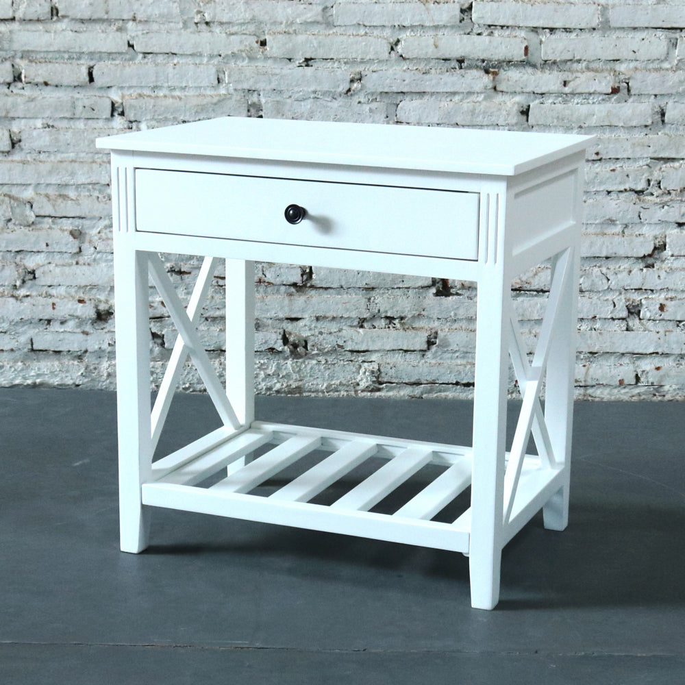 Devon Bedside Table 60x40x60cm White