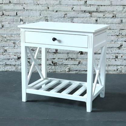 Devon Bedside Table 60x40x60cm White