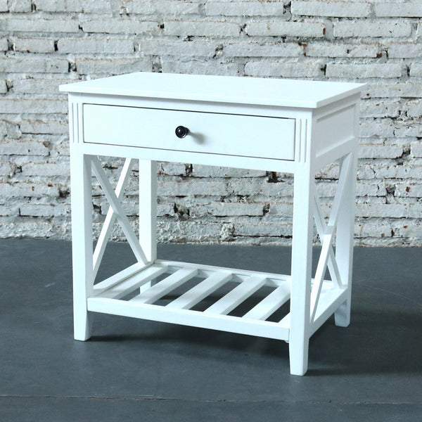 Devon Bedside Table 60x40x60cm White
