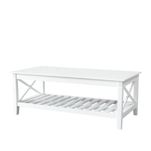 Devon Coffee Table with Shelf 120*60 White