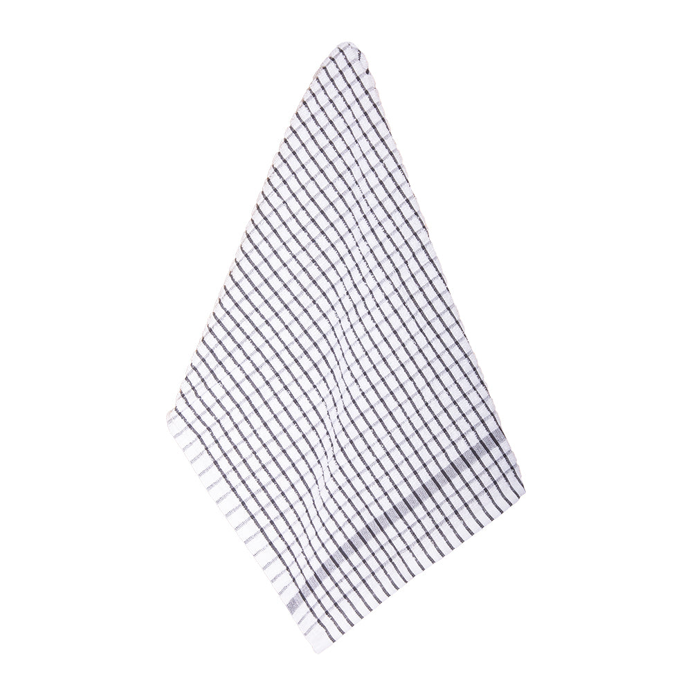 Elly 2 Pack Tea Towels 45x65cm Charcoal