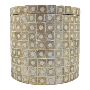 Elodie Pearl Large Circular Box 20x20x18cm Natural; ETA Mid Septemeber
