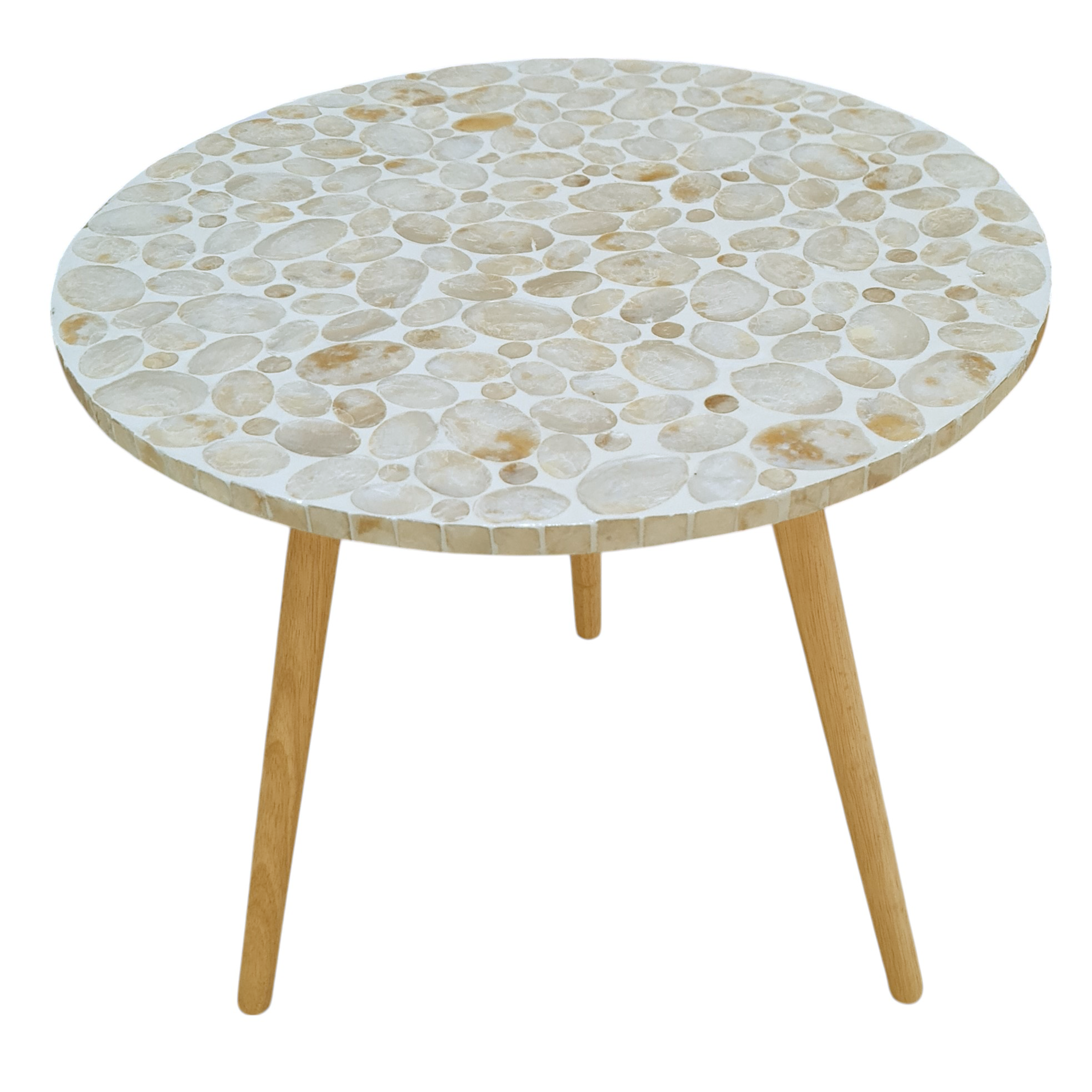 Elodie Pearl Large Side Table 55x55x52cm Natural
