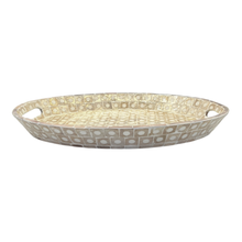 Load image into Gallery viewer, Elodie Pearl Oval Tray with Handles 40x30x4.5cm Natural; ETA Mid Septemeber
