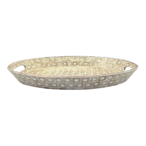 Elodie Pearl Oval Tray with Handles 40x30x4.5cm Natural; ETA Mid Septemeber