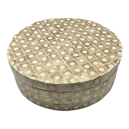 Elodie Pearl Small Box 25x25x8cm Natural