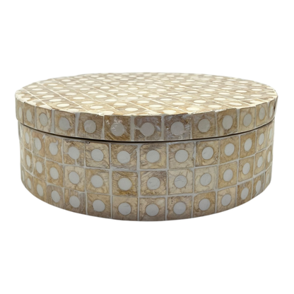 Elodie Pearl Small Box 25x25x8cm Natural