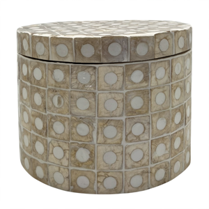 Elodie Pearl Small Circular Box 14x14x12cm Natural; ETA Mid Septemeber